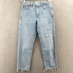 Topshop Light Blue Straight Leg Jeans